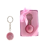 Mega Favors - Baby Baseball Poly Resin Key Chain in Gift Box - Pink