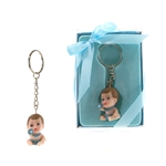 Mega Favors - Baby Poly Resin Key Chain in Gift Box - Blue
