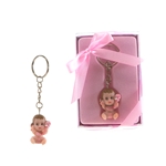 Mega Favors - Baby Poly Resin Key Chain in Gift Box - Pink