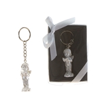Mega Favors - Baby Angel Reading Bible Poly Resin Key Chain in Gift Box - White