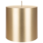 Mega Candles - 3" x 3" Unscented Round Pillar Candle - Gold