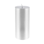 3" x 6" Unscented Round Pillar Candle - Silver