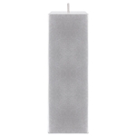 3" x 9" Unscented Square Pillar Candle - Silver