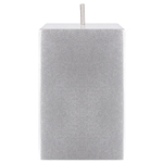 Mega Candles - 2" x 3" Unscented Square Pillar Candle - Silver
