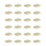 Mega Candles - 24 pcs 3" Unscented Floating Disc Candles - Ivory