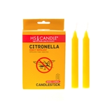 HS Candles - 8 pcs 5" Citronella Household Taper Candle - Yellow