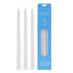 3 pcs 10" Unscented Taper Candle - White