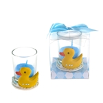 Rubber Duck Poly Resin Candle Set in Gift Box - Blue
