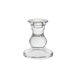 Mega Candles - 4" Taper Glass Candle Holder - Clear