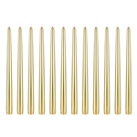 12 pcs 12" Unscented Taper Candle in White Box - Gold