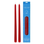 HS Candles - 2 pcs 12" Unscented Taper Candle - Red