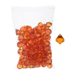 Mega Crafts - 1 Pound Acrylic Decorative Gemstones - Orange