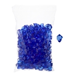 Mega Crafts - 1 Pound Acrylic Decorative Ice Rocks Cube - Dark Blue