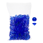 Mega Crafts - 1 Pound Acrylic Decorative Small Diamonds - Dark Blue