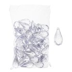Mega Crafts - 1 Pound Acrylic Decorative Ice Rocks Teardrop - Clear