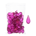 Mega Crafts - 1 Pound Acrylic Decorative Ice Rocks Teardrop - Fuchsia