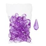 Mega Crafts - 1 Pound Acrylic Decorative Ice Rocks Teardrop - Lavender