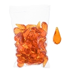 Mega Crafts - 1 Pound Acrylic Decorative Ice Rocks Teardrop - Orange
