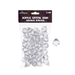 Mega Crafts - 1/2 Pound Acrylic Decorative Gemstones - Clear