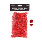 Mega Crafts - 1/2 Pound Acrylic Decorative Small Diamonds - Red