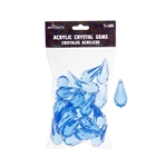 Mega Crafts - 1/2 Pound Acrylic Decorative Ice Rocks Teardrop - Blue