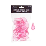Mega Crafts - 1/2 Pound Acrylic Decorative Ice Rocks Teardrop - Pink