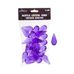 Mega Crafts - 1/2 Pound Acrylic Decorative Ice Rocks Teardrop - Purple