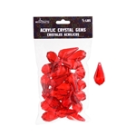 Mega Crafts - 1/2 Pound Acrylic Decorative Ice Rocks Teardrop - Red