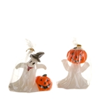 Ghost with Pumpkin Candle - Orange