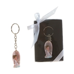 Mega Favors - Baby Angel Praying on Clouds Poly Resin Key Chain in Gift Box - Blue