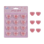 Mega Crafts - 12 pcs Baby Diaper Poly Resin Embellishments - Pink