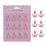 Mega Crafts - 12 pcs Baby Anchor Poly Resin Embellishments - Pink