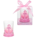 Ship Anchor Poly Resin Candle Set in Gift Box - Pink