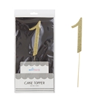 Mega Crafts - Sparkling Rhinestone Number Cake Topper - 1 Gold