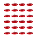 24 pcs 3" Unscented Floating Disc Candle in Bulk - Red