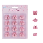 Mega Crafts - 12 pcs Baby Bootie Poly Resin Embellishments - Pink