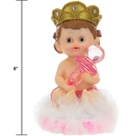 Mega Favors - 6" Baby Wearing Crown Poly Resin - Pink