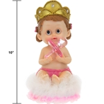 Mega Favors - 10" Baby Wearing Crown Poly Resin - Pink