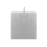 Mega Candles - 3" x 3" Unscented Square Pillar Candle - Silver