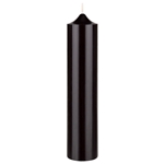 2" x 9" Unscented Round Bell Top Pillar Candle - Black
