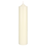 Mega Candles - 2" x 9" Unscented Round Bell Top Pillar Candle - Ivory