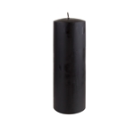 3" x 9" Unscented Round Glazed Pillar Candle - Black