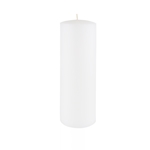 3" x 9" Unscented Round Glazed Pillar Candle - White