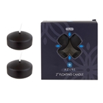 4 pcs 2" Unscented Glazed Floating Disc Candle - Black