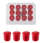 Azure Candles - 12 pcs 10 Hours Unscented Glazed Votive Candle in PVC Tray - Red