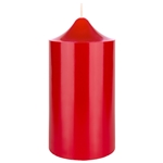3" x 6" Unscented Round Bell Top Pillar Candle - Red