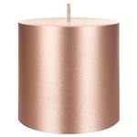 3" x 3" Unscented Round Pillar Candle - Rose Gold