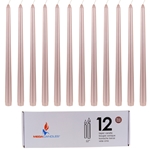 Mega Candles - 12 pcs 12" Unscented Taper Candle in White Box - Rose Gold