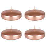 4 pcs 3" Unscented Floating Disc Candle - Rose Gold