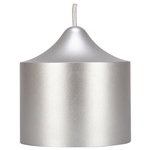 3" x 3" Unscented Round Bell Top Pillar Candle - Silver